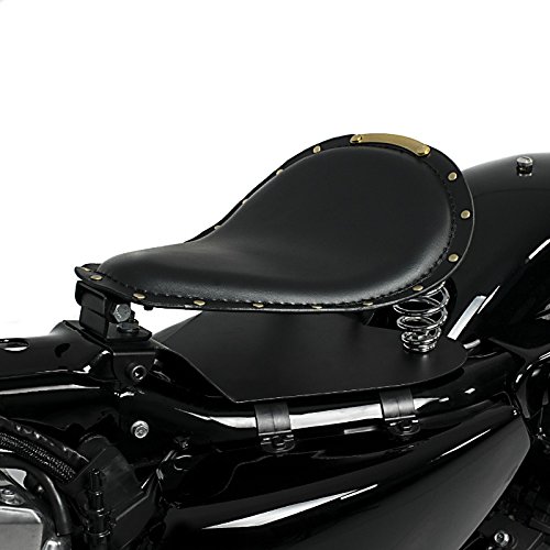Asiento Solo de muelles SG17 Negro para Harley Davidson Rocker/C, Softail Bad Boy/Blackline/Breakout/Custom/Deluxe/Deuce/Slim/Springer/Standard, V-Rod/Muscle, Street-Rod