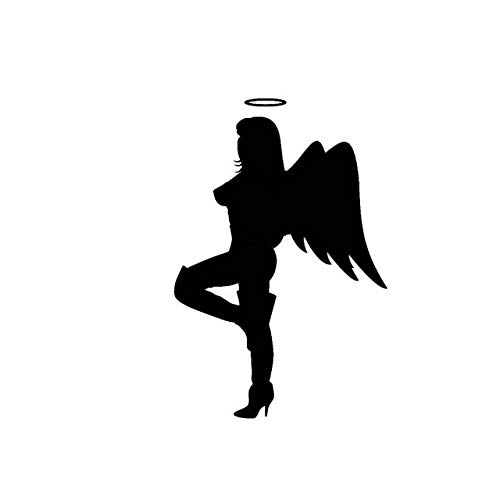 A/X 9.4 * 14.2 CM Mystery Sexy Naked Angel Silhoutte Calcomanía Diseño Fresco Etiqueta engomada del Coche Negro/Plata Que Cubre el Cuerpo C20-1436   Negro