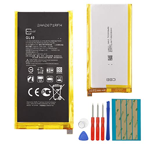 Batería de repuesto GL40 compatible con Motorola Moto Z Play Droid XT1635, 3300 mAh, 3,8 V, batería interna con herramientas