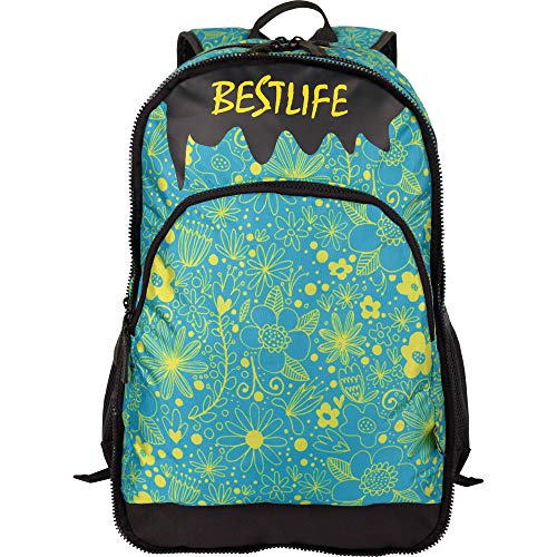 Bestlife Mochila Unisex „Just“ Mochila Escolar, para El Tiempo Libre con Compartimento para El Portátil, Azul/Amarillo, 49 cm