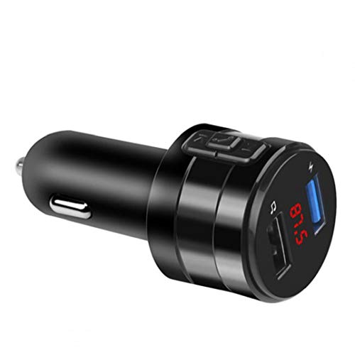 Bluetooth Transmisor FM Reproductor de MP3 de Coche con Doble Puerto USB Adaptador de energía de Manos Libres Car Kit para el Coche DVR Radio Negro, Que Carga el Coche Bluetooth Transmisor FM Reproductor de MP3 de Coche con Doble Puerto USB Adaptador de energía de Manos Libres Car Kit para el Coche DVR Radio Negro, Que Carga el Coche