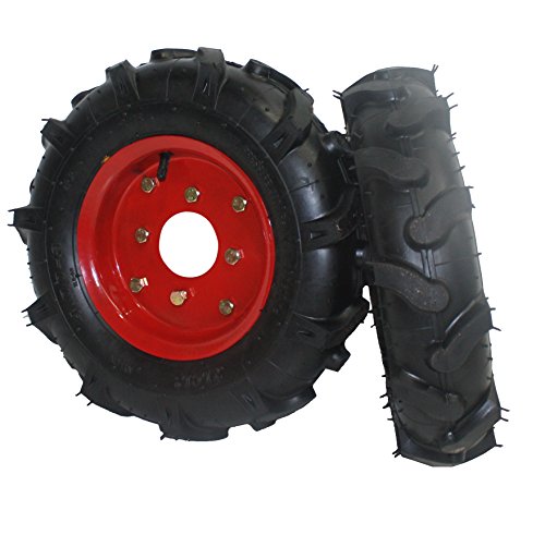 Bricoferr PTMT034 Juego de ruedas agrícolas neumáticas (400 x 8, aperos de motoazada)
