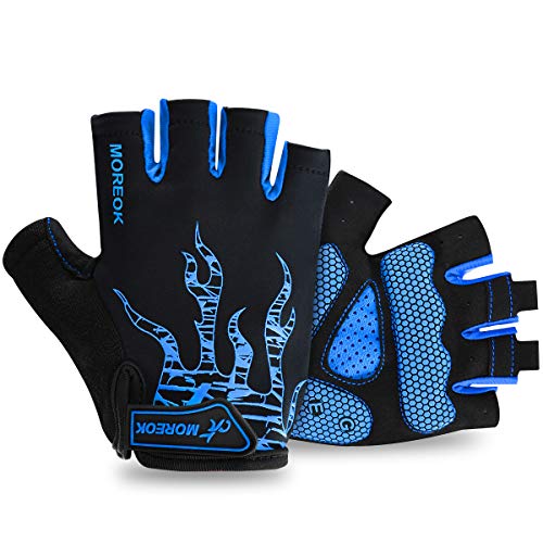 BTNEEU Guantes Ciclismo Medio Dedo Guantes MTB Cortos, Guantes Ciclismo Verano Guantes MTB Gel Antideslizante Transpirable, Guantes Bicicleta Montaña Carretera para Hombre y Mujer (Azul, XL)