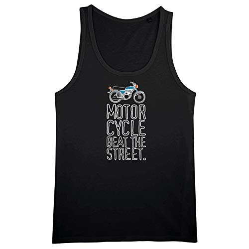 Camiseta de tirantes con diseño de margaritas de margarita, para moto, scooter, moto, ciclomotor Negro
 XXXL
