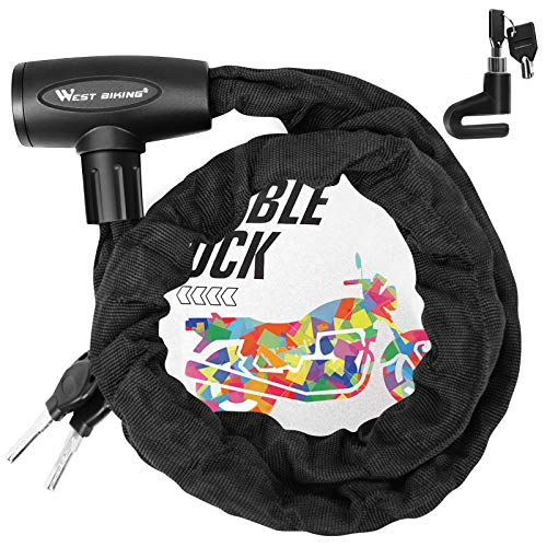 Candado de Cadena, Cadena antirrobo, Candado de Bicicleta con Llave, candado de Seguridad para Bicicleta para Bicicleta, Bicicleta de montaña, Motocicleta, Scooter, Puertas y Exteriores Candado de Cadena, Cadena antirrobo, Candado de Bicicleta con Llave, candado de Seguridad para Bicicleta para Bicicleta, Bicicleta de montaña, Motocicleta, Scooter, Puertas y Exteriores