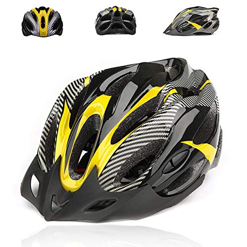 Casco de Bicicleta de Montaña, Casco de Bicicleta para Adultos Casco Ajustable con Visera Extraíble Casco de Bicicleta MTB City Specialized para Bicicleta de Montaña y para Hombres y Mujeres Amarillo