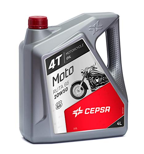 CEPSA 514233601 Moto 4T Ruta 66 20W50 - Aceite Mineral multigrado, 4 l