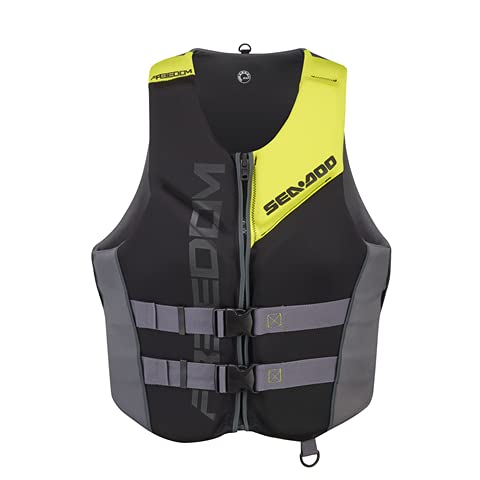 Chaleco de flotación Freedom para hombre, de neopreno, ligero, también mojado, para moto de agua y deportes acuáticos - SeaDoo (amarillo, talla M)