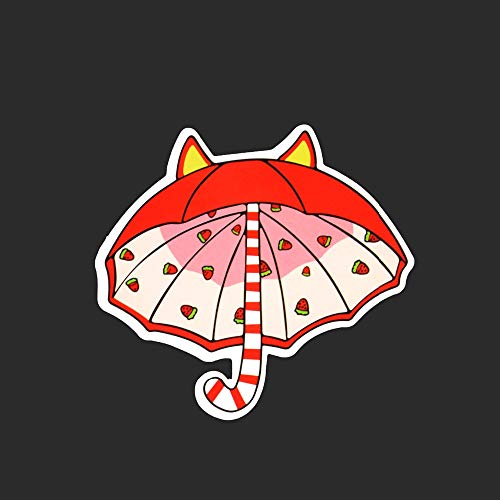 Cute Red Strawberry Umbrella Fashion Tied Brand Single Sticker Car Styling Impermeable Divertido Pegatinas Equipaje Calcomanías para monopatines