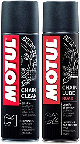 Desengrasante Motul Chain Clean C1+ Motul Chain Lube Road C2 para cadena de moto