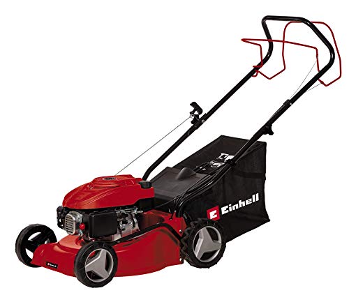 Einhell Cortacésped de gasolina GC-PM 40/1 S (1,2 kW, motor OHV de 1 cilindro y 4 tiempos, ajuste de altura de corte central de 7 niveles de 25 a 60 mm, accionamiento de rueda trasera desconectable)