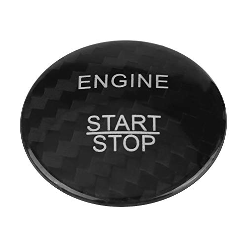 Embellecedor de la Cubierta del botón de Arranque y Parada del Motor en Fibra de Carbono para Mercedes Benz A B C GLC GLA CLA ML GL Class(Negro)