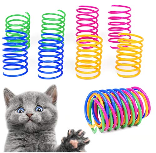 Fallcon Muelles Gato Interactivo en Espiral - Muelles para Gatos Juguete Colorido Creativos - Juguetes Gato Divertido Antiestres para Morder y Patear (12PCS).