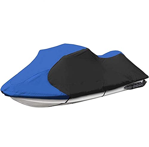 Funda para Moto de Agua PWC remolcable, Azul y Negro con Costuras, Funda para Moto de Agua con Tejido de poliéster Resistente a la decoloración Funda para Moto de Agua para Motos de Agua de 116"-14