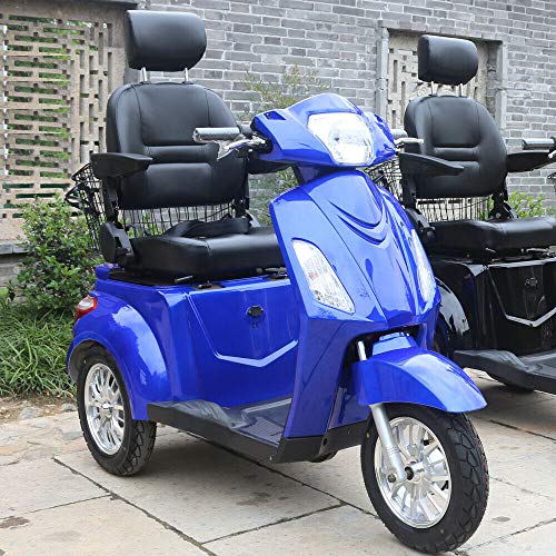 Green Power Scooter electrico de Movilidad Reducida Triciclo/Scooter Nuevo estabilidad 60V100Ah 800W Velocidad Hasta 25 km/h Azul