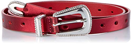 Guess Blenda Leather Belt Cinturón, Rojo (Metallic Red Mtr), 80 (Talla del fabricante: X-Small) para Mujer