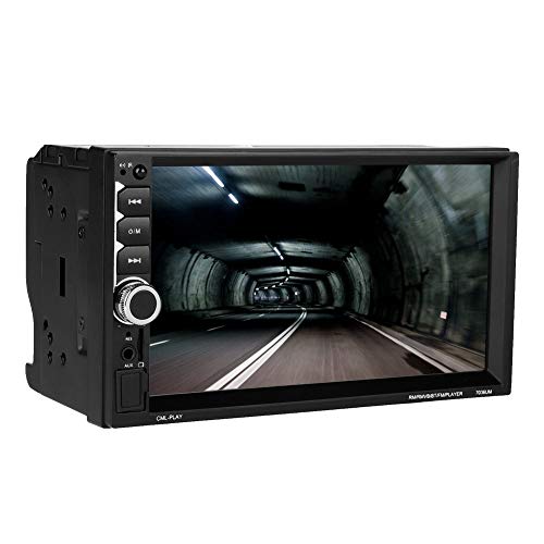 Hakeeta Doble DIN MP5 Player LCD de 7 Pulgadas para Automóvil, con Navegación GPS, Pantalla Táctil, Conexión Bluetooth al Teléfono Móvil, Soprte de Reproducción Trasera, a Prueba de Golpes