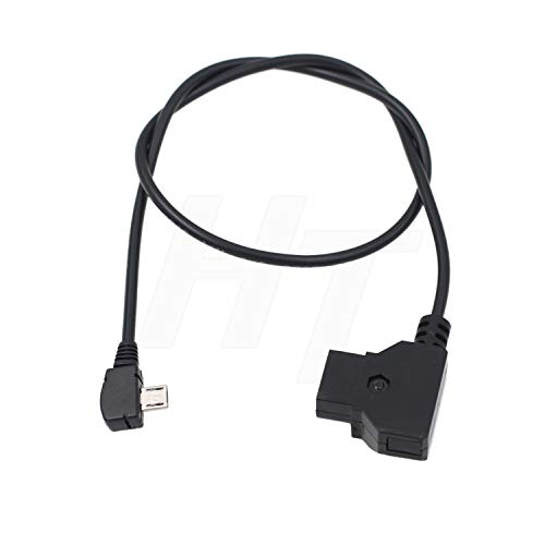HangTon Tilta Nucleus-Nano - Cable de alimentación de motor P-TAP D-tap a micro USB (ángulo recto de 90 grados, 14,8 V, 50 cm)