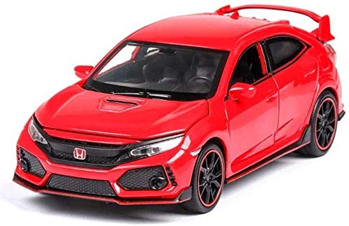 hongshen 01:32 Civic Type-R de fundición a presión Modelo de Coche, 15x6.5x5cm Simulación de aleación Modelo de Coche de Juguete estático (Color : Red)