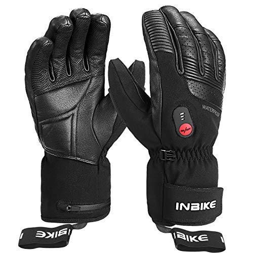 INBIKE Guantes Calefactables Moto Invierno con 3M Thinsulate Membrana TPU Impermeable, Guantes Calefactables Bicicleta con 3 Niveles De Calentamiento Se Calientan En 30 Segundos hasta 2-5 Horas(M)