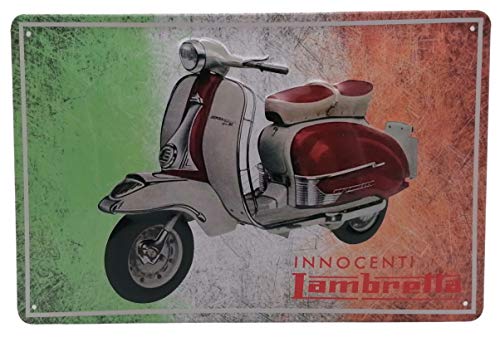 Innocenti Lambretta Roller Tricolor - Cartel publicitario en relieve (30 x 20 cm)