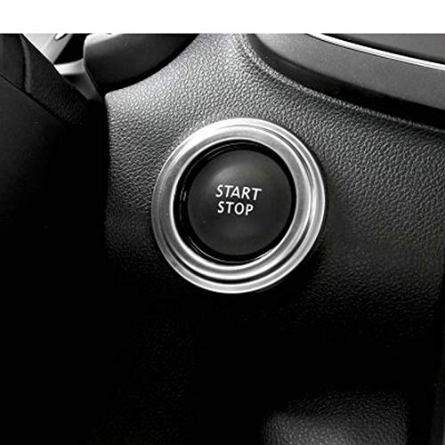 Interruptor Buttonm Llave de Arranque del Motor Arranque del Motor Parada de Encendido Cubierta del Anillo de la Llave del Coche de Acero Inoxidable,para Renault Koleos Samsung QM6 2017 2018