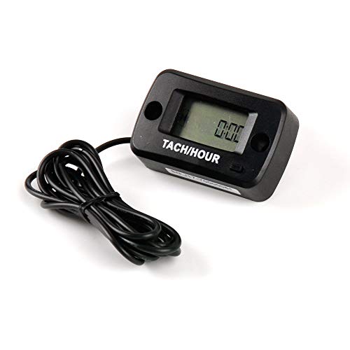 Jayron JR-HM019R LCD digital a prueba de agua Motor de gasolina Contador de horas Tacómetro Medidor de mantenimiento para paramotores, motosierras,generadores,barcos modelo