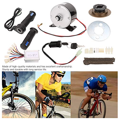 Keenso Juego de Motor de Cepillo de 9 unids/Set 250 W 24 V, Kit de conversión de Rueda de Bicicleta eléctrica, Juego de conversión de Bicicleta de Alta Velocidad