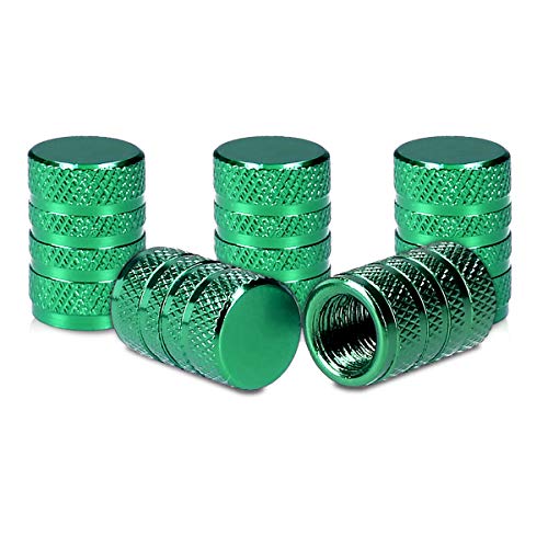 kwmobile Juego de Tapas Compatible con válvulas - Tapas de Metal para válvula de neumáticos de Coche y Bicicleta en Verde