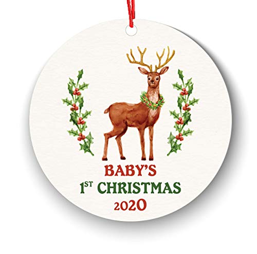 Lplpol Ap309 - Figura decorativa decorativa para árbol de Navidad (3 pulgadas), diseño de ciervos, ideal para colgar