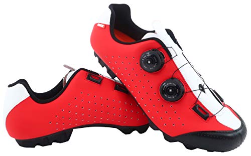 LUCK Zapatilla de Ciclismo MTB Eros con Doble Cierre rotativo de Alta precisión. (42 EU, Rojo)