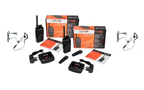 Luthor TL446-PROMT-X2 Pack de Dos Walkies Compatible en Frecuencias con Motorola, XT-220- XT-420-XT460 + pinganillo PIN19M