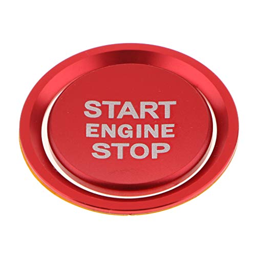 MagiDeal Botón de Arranque Y Parada de Motor de Coche, Tapa de Ajuste, Botón de Encendido, Botón de Perilla, Pegatina para Audi A4 A5 B9 2017 2018 - Rojo