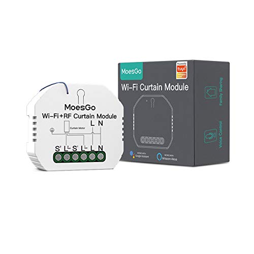 MoesGo WiFi Mini DIY RF433 Persianas enrollables inteligentes, módulo de interruptores para persianas y cortinas con motor eléctrico,compatible con Smart Life/Tuya,Alexa y Google Home(1 PCS).