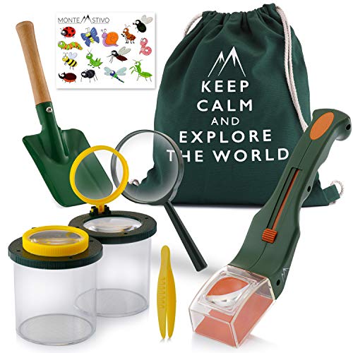 Monte Stivo® Kit Explorador niños | con Lupa de Vaso para Insectos | Regalo de Juguete Ideal para niños y niñas (Verde) (Verde) Monte Stivo® Kit Explorador niños | con Lupa de Vaso para Insectos | Regalo de Juguete Ideal para niños y niñas (Verde) (Verde)
