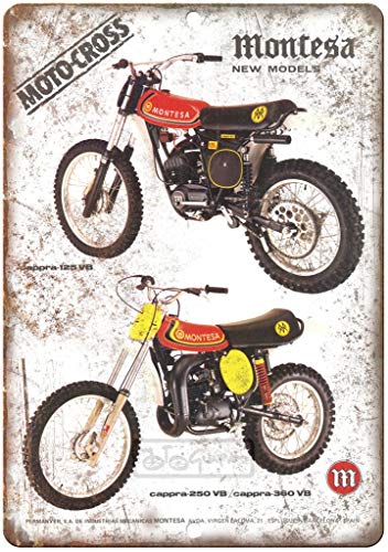 Montesa Moto Cross Cappra Vintage Placa Vintage Metal Cartel de Chapa Cartel Póster de Pared Decorativas Hojalata Signo para Café Bar Película Regalo Boda Cumpleaños