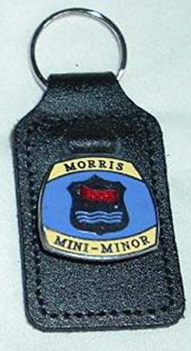 Morris Mini Minor enamel badged leather key ring.