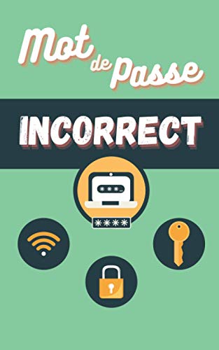 Mot de Passe Incorrect: Carnet de Mots de Passe Internet | Petit format A5 | 105 pages | 315 mots de passes disponibles
