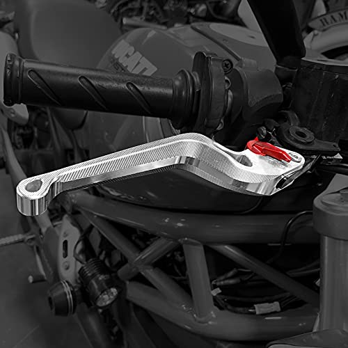Motocicleta accesorios Conjunto de palanca de embrague y freno para Z900 Z650 NINJA 650R ER-6F 2017-2020 VULCAN 650 Seis Posiciones Ajustables,Rayas de Metal 3D Motos Semimanillares Apretones Plata