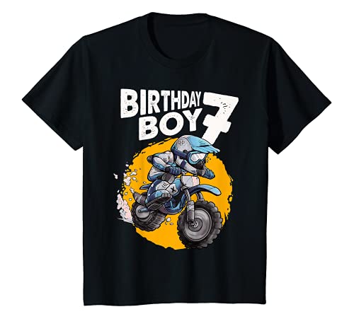 Niños Cumpleaños chico 7 años Motocross MX Cumpleaños Siete Años Camiseta