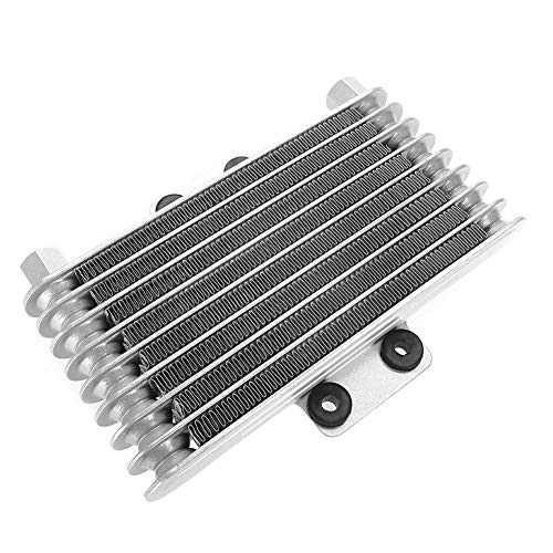 Qiilu Enfriador de aceite del motor de la motocicleta, radiador de enfriamiento del enfriador de aceite del motor de aluminio de 125 ml para 125CC-250CC Moto Dirt Bike ATV(Plata) Qiilu Enfriador de aceite del motor de la motocicleta, radiador de enfriamiento del enfriador de aceite del motor de aluminio de 125 ml para 125CC-250CC Moto Dirt Bike ATV(Plata)