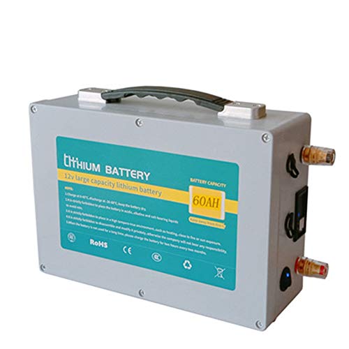 ROZIN Paquete De Batería 12V 100Ah Lifepo4 12V Batería De Litio BMS Integrada para Motor Eléctrico De Barco, Carrito De Golf, Sistema Sola Generador,60AH