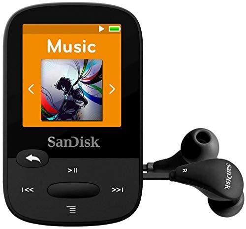 SanDisk SDMX28-016G-G46K Clip Sport Plus reproductor de MP3, 16 GB (negro) (Reacondicionado)