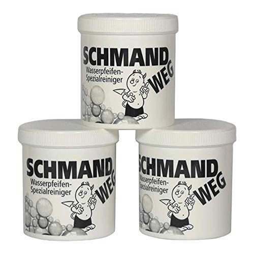 Schmand WEG - Limpiador de Cristales (3 Botes, 150 g Cada uno, Limpieza Especial de cachimbas, 450 g)