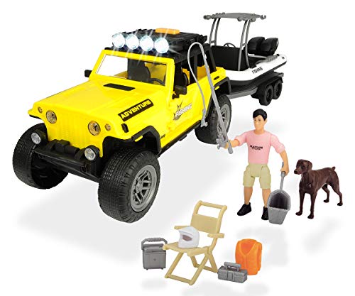 Set XL Playlife de pesca Jeep con figura y accesorios (Dickie 3838001), 203838001