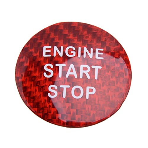 sikmoi Coche Rojo de Fibra de Carbono Motor Arranque Parada botón de Encendido Tapa embellecedor Pegatina, para Lexus IS ES GS NX RX LX RC RC-F