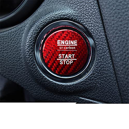 sikmoi Fibra de Carbono Arranque y Parada Motor Interruptor Botón Cubierta Dispositivo de Encendido Pegatinas de decoración, para Subaru Outback Forester Legacy XV BRZ
