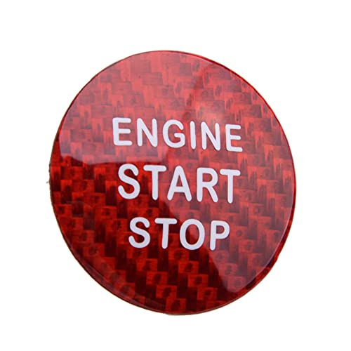 sikmoi Fibra de Carbono Motor Arranque Parada Botón de Encendido Tapa Tapa de Ajuste Etiqueta engomada del Coche Rojo 3 cm, para Lexus IS ES GS NX RX LX RC RC-F