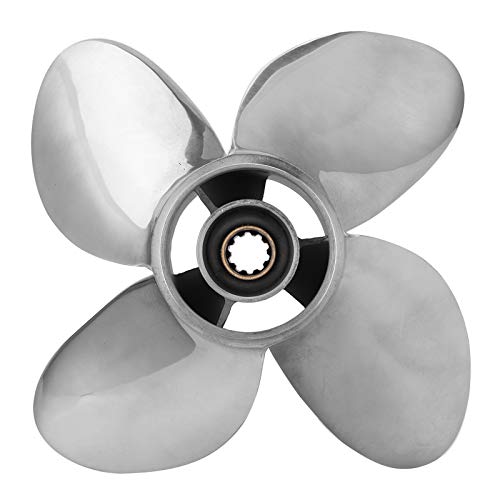 Tbest Hélice Fuera de borda, hélice Exterior Derecha de 9,9 x 9 Pulgadas, 4 Palas, 10 Dientes estriados, Aptos para hélice Fuera de borda de Motor Honda 25 / 30HP Tbest Hélice Fuera de borda, hélice Exterior Derecha de 9,9 x 9 Pulgadas, 4 Palas, 10 Dientes estriados, Aptos para hélice Fuera de borda de Motor Honda 25 / 30HP