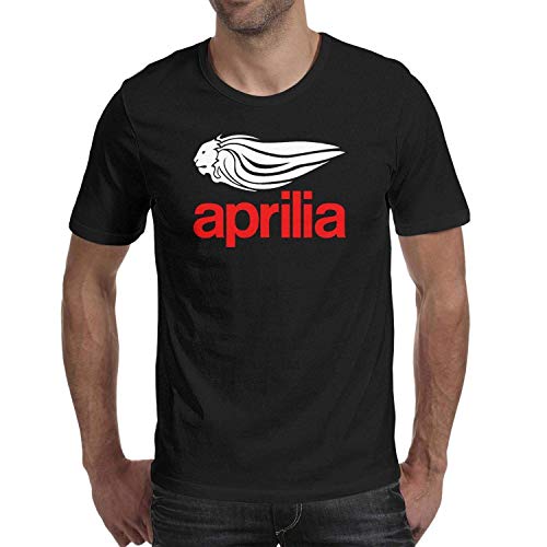 Tops Casuales Camisetas Hombre Algodón Aprilia-motocicleta-logo1- Camisetas Transpirables Camisetas de Manga Corta con Cuello Redondo